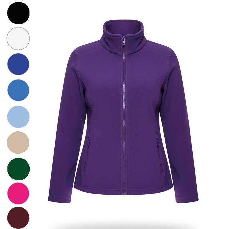 Жіноча фіолетова флісова кофта з під вишивку логотипу Жіноча фіолетова флісова кофта з під вишивку логотипу