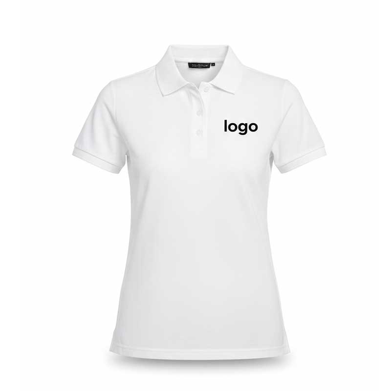 Жіноча біла футболка-поло приталеного крою під брендування. Професійне нанесення логотипа від Branding. Жіноча біла футболка-поло приталеного крою під брендування. Професійне нанесення логотипа від Branding.