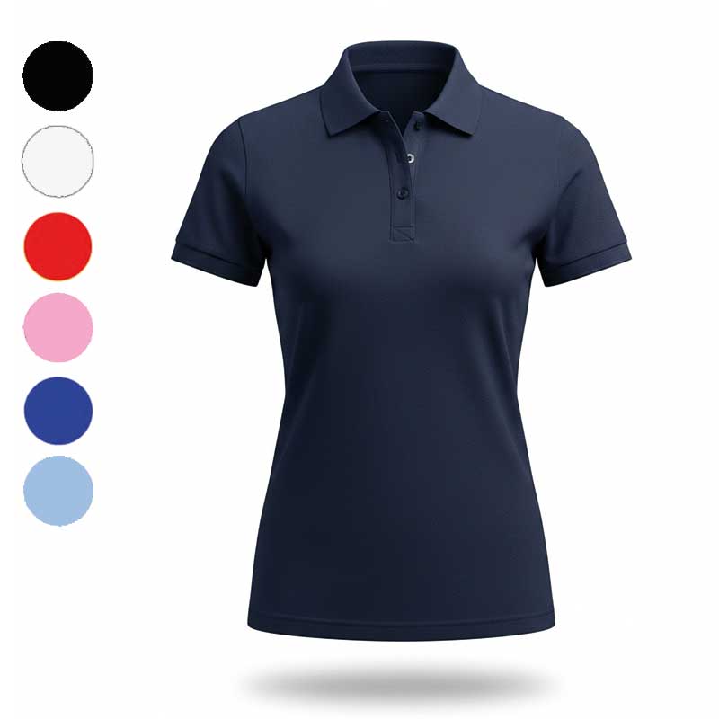 Темно-синє жіноче поло. Елегантна форма для дівчат-адміністраторів та офісу. Темно-синє жіноче поло. Елегантна форма для дівчат-адміністраторів та офісу.