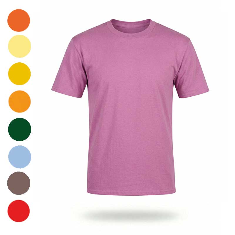 Палітра різнокольорових футболок під брендування. Приклад корпоративного одягу в різних відтінках для івентів та мерчу. Рожева футболока під брендування. Приклад корпоративного одягу в різних відтінках для івентів та мерчу.