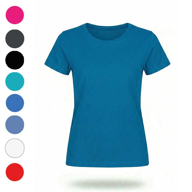 Чоловічі та жіночі різнокольорові футболки з принтами. Пошиття та нанесення лого на замовлення. Синя жіночя різнокольорові футболки з принтами. Пошиття та нанесення лого на замовлення.