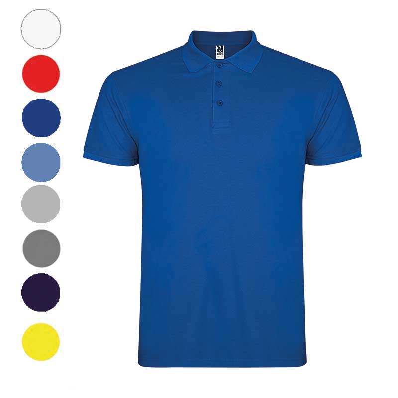 Чорне чоловіче поло з логотипом із тканини піке. Класичний корпоративний Чорне чоловіче поло з логотипом із тканини піке. Класичний корпоративний